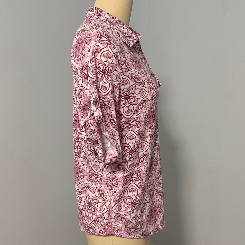 Emily Daniel’s Floral Pink Button-Up Women's Top SZ Small. - Picture 14 of 15
